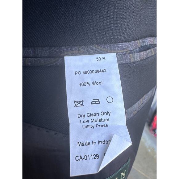 Polo Ralph Lauren Two Button Suit Jacket Wool Blazer Mens Sz 50R Black Business - Picture 7 of 9